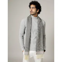 HANDICRAFT PALACE Men Green Leopard Printed Wool Muffler-picture-30