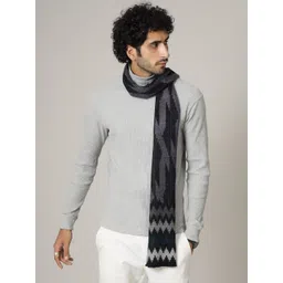 HANDICRAFT PALACE Men Purple & Black Woolen Muffler image 1