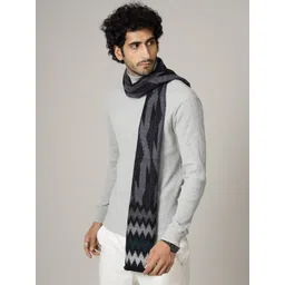 HANDICRAFT PALACE Men Purple & Black Woolen Muffler image 3