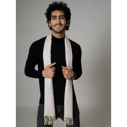 HANDICRAFT PALACE Men Purple & White Woven Design Wool Muffler-picture-15