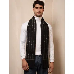 HANDICRAFT PALACE Men Striped & Triangle Reversible Merino Wool Mufflers-picture-35