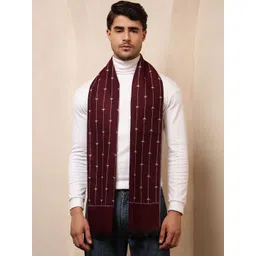 HANDICRAFT PALACE Men Striped & Triangle Reversible Merino Wool Mufflers-picture-28