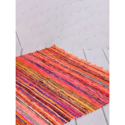 HANDICRAFT PALACE Orange Braided Cotton Carpet-picture-12