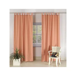 HANDICRAFT PALACE Peach-Coloured Set of 2 Black Out Door Curtain-picture-21
