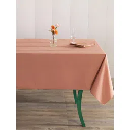 HANDICRAFT PALACE Rose Gold Cotton 4-Seater Table Cover & 4 Napkins-picture-12