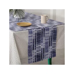 HANDICRAFT PALACE Set Of 7 Blue Striped Cotton Table Runners-picture-30