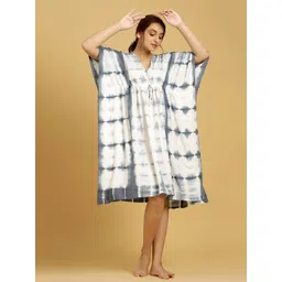 HANDICRAFT PALACE Tie & Dye Printed Kaftan Nightdress-picture-26