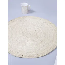 HANDICRAFT PALACE White Braided Jute Circular Carpet-picture-39