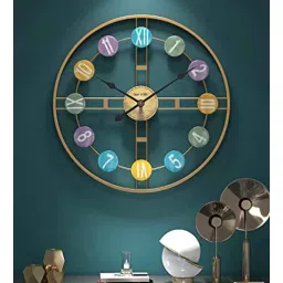 handicraft town Gold Iron Modern Roman Novelty Wall Clock-picture-27