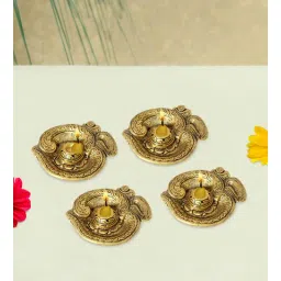 Antique Golden Aluminium Incense Holder In Antique Golden Finish Set of 4, By Handicrafts Paradise-picture-36