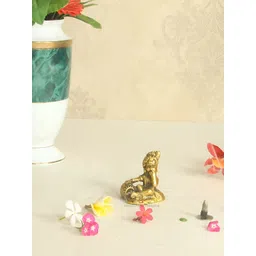 HANDICRAFTS PARADISE Gold-Toned Bal Krishna eating butter Metal Showpiece-picture-39