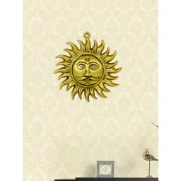 HANDICRAFTS PARADISE Gold Toned Sun Shaped Wall Hanging Decor-picture-36