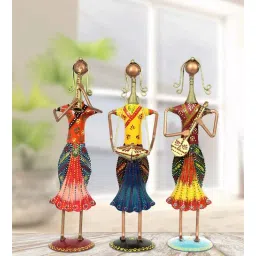 handicrafts paradise Music Lady Dolls Multicolour Metal (Set of 3) Figurines-picture-34