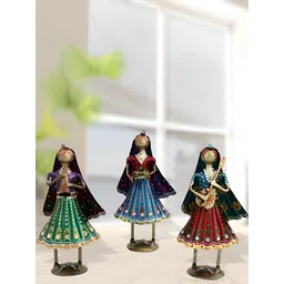 HANDICRAFTS PARADISE Red & Blue Figurine Musician Ladies Showpiece-picture-40