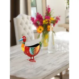 HANDICRAFTS PARADISE Red & Yellow Figurine  Duck shaped Showpiece-picture-22