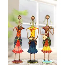HANDICRAFTS PARADISE Red Yellow 3 Pieces Musical lady Dolls Showpiece-picture-37