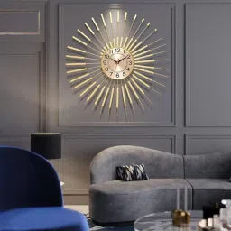 handicrafts town Golden Sun Metal Wall Clock-picture-18