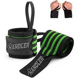 Handler Cotton Wrist Wraps Gym Wrist Straps for Weightlifting Wrist Support for Powerlifting, Bodybuilding & Strength Training Gym Wrist Accessories for Men for Hand Grip Thumb Loop (Green)-picture-28