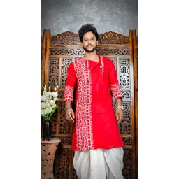 handloom saree kuthir Men Printed Khadi Cotton Ethnic Dress-picture-19