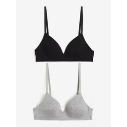 H&M 2-Pack Padded Non-Wired Cotton Bras image 5