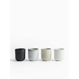 H&M Beige And Black 4-Pack Stoneware Mugs-image-13