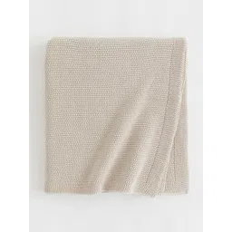 H&M Beige Moss-Stitched Cotton Blanket-picture-35