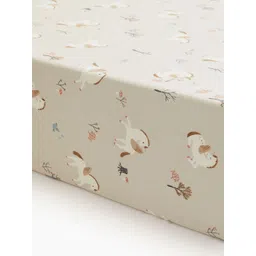 H&M Beige Patterned Cotton Fitted Sheet-picture-27