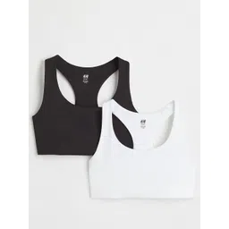 H&M Black & White 2-Pack Medium Support Sports Bra-picture-10