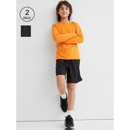 H&M Boys Black Solid 2-Pack Sports Shorts-picture-53