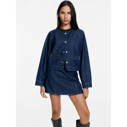 H&M Collarless Denim Jacket-picture-14