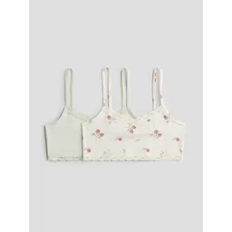 H&M Girls Pack Of 2 Lace-Trimmed Strappy Tops-picture-30