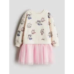 H&M Girls Printed Tulle-Skirt Sweatshirt Dress-picture-37