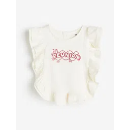 H&M Girls Pure Cotton Flounce-Trimmed Vest Top-picture-30