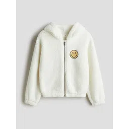 H&M Girls Teddy Zip-Through Hoodie image 1