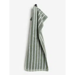 H&M Green & White Pure Cotton Striped Guest Towel-picture-33