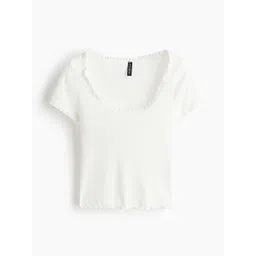 H&M Lace-Trimmed Top image 1
