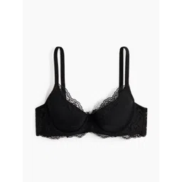 H&M Padded underwired microfibre and lace bra-image-5