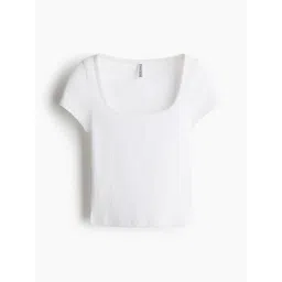 H&M Picot-Trimmed Ribbed T-shirt-picture-35