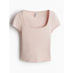 H&M Picot-Trimmed Ribbed T-shirt-picture-34