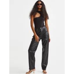 H&M Women Black 90s Straight trousers-picture-44