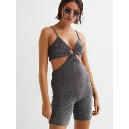 H&M Women Black Jersey playsuit-picture-32