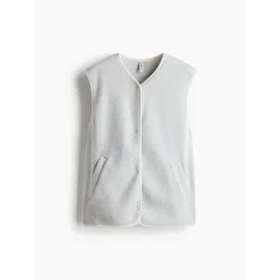 H&M Women Grey Teddy Gilet-picture-27