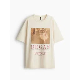H&M Women Oversized Printed Pure Cotton T-shirt-picture-10