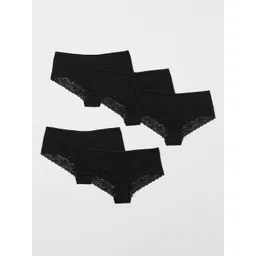 H&M Women Pack of 5 Black Solid Hipster Briefs-picture-10