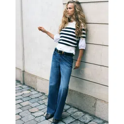 H&M Women Wide High Light Fade Cotton Jeans-picture-45