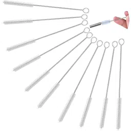 h&m store Stainless Steel & Nylon Cleaning Brush Set - Versatile Straw & Bottle Cleaners-picture-19