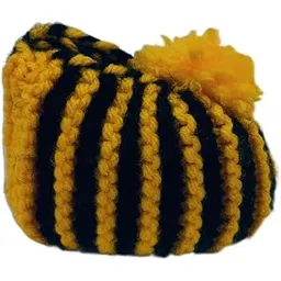 Handmade Baby Booties, Pure Wool Knitted Winter Shoes, Black and Yellow Stripes, Ankle-High, 0-12 Months, Indoor Wear-picture-43