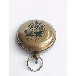 Handmade Brass Rose London Vintage Look Push Button Pocket Compass, 2 Inches, Direction Finder Magnetic Navigation Solid Brass Compass-picture-25