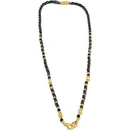 Handmade Gold plated Mangalsutra And Black And Golden Crystal Glass short Mangalsutra 22 Inches short Mangalsutra for Woman-picture-30