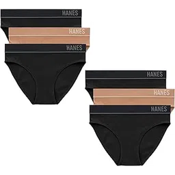 hanes Women's Originals Seamless Stretch Rib Bikini Panties Pack, Assorted Colors, 6-Pack-picture-29